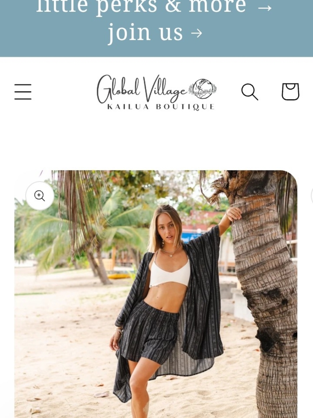 Lotus & Luna OSFM Black Striped Kimono